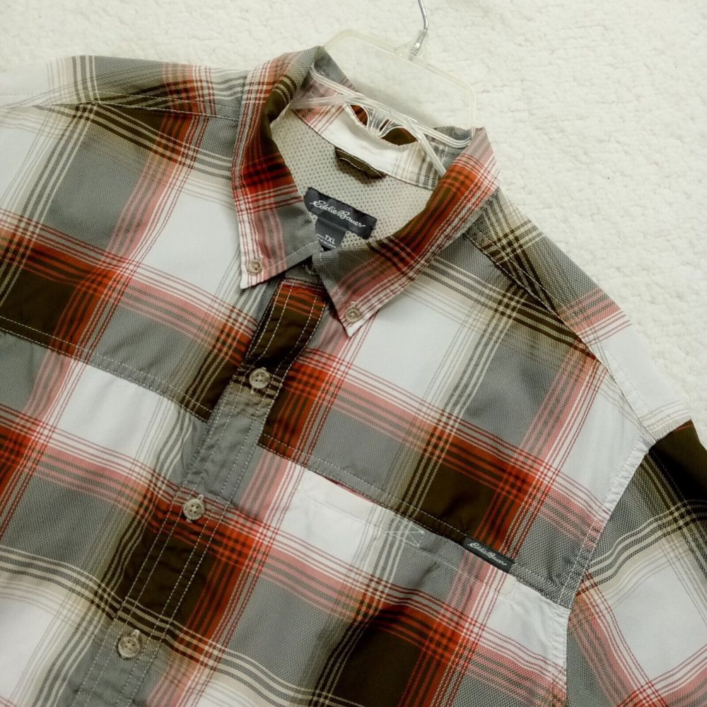 Eddie Bauer Outdoor Shirt Mens TXL Mens Short Sleeve Poly Blend Lightweight Vent